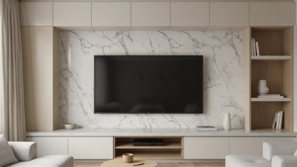F800 ST9 Crystal Marble TV Back Panel for Media Wall