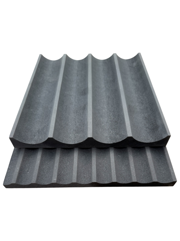 Black dyed fluted panel 2400 x 600