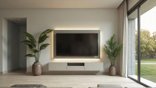 TV Back Panel Egger F186 ST9 Light Grey Concrete