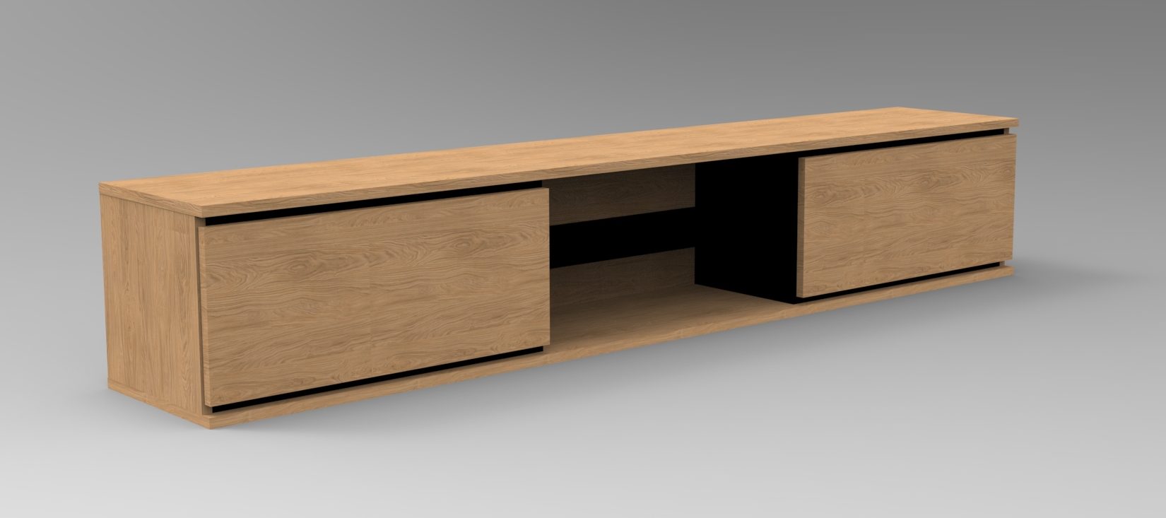 Open Shelf TV Cabinet Media Wall