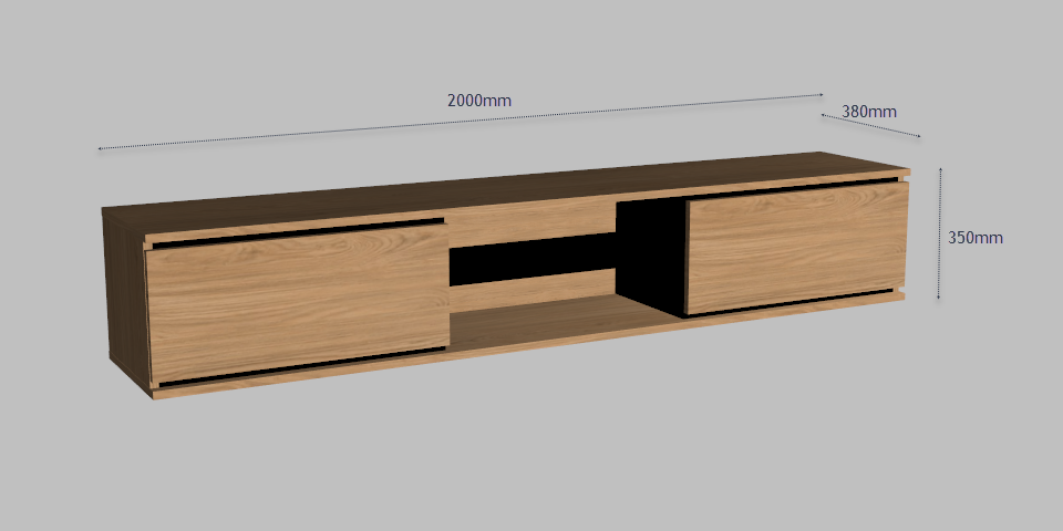 TV Cabinet Vellio Line o-s-c Cabinet Size
