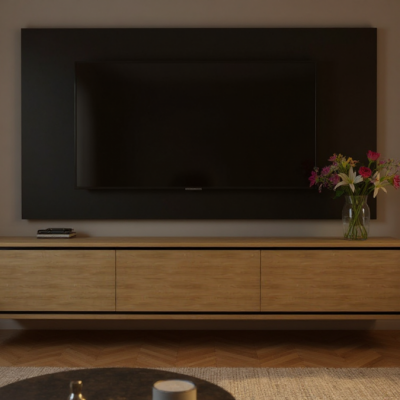 TV Cabinet plus TV Back Panels Media Wall