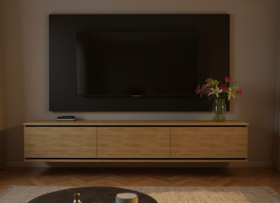 TV Cabinet plus TV Back Panels Media Wall