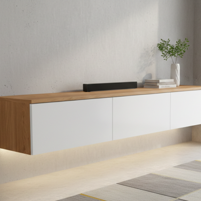 Vellio Line TV Floating Cabinet Cassela/white