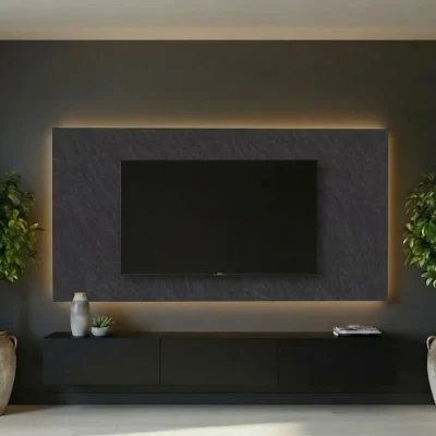Media Wall TV Back Panel F235_ST76 Scivaro Slate